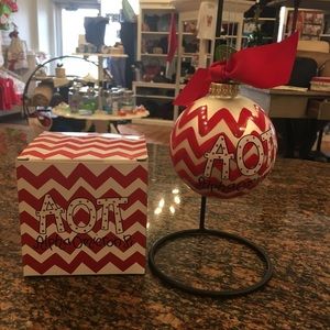 TWO Alpha Omicron Pi AOP- ornaments